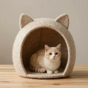 Cozy Handfelted Wool Cat Cave