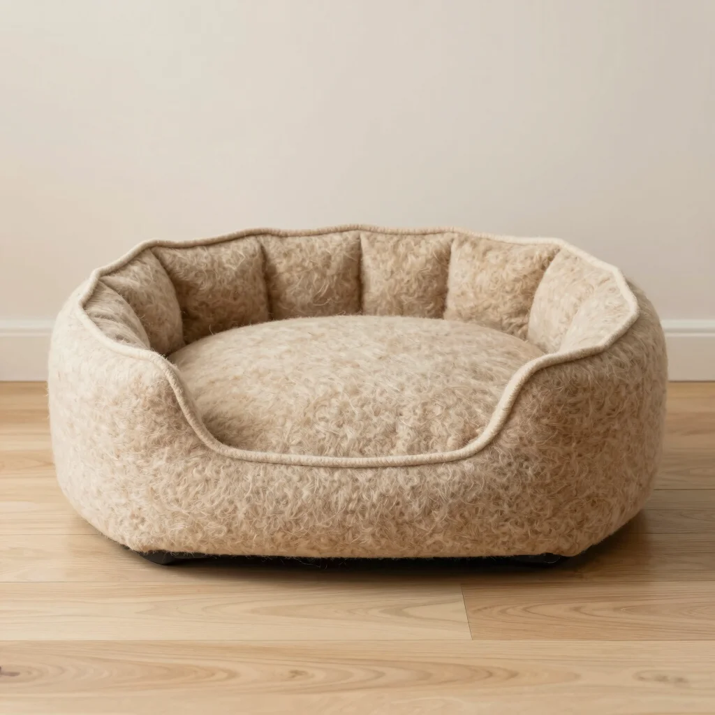 Handwoven Wool Felt Pet Cushion Bed