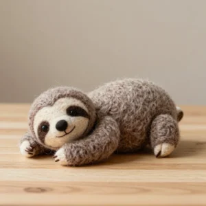 Sloth Felted Wool Snuggle Toy