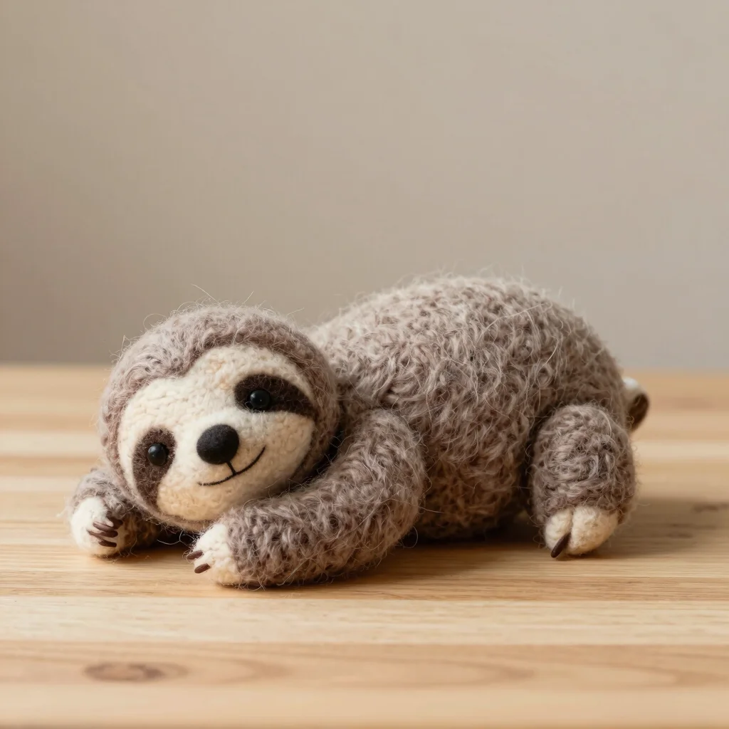 Sloth Felted Wool Snuggle Toy